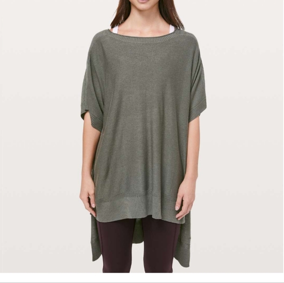 Lululemon Be At Ease Poncho Soft Rose Pink One Size Cashmere Blend Knit - Picture 7 of 7